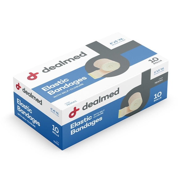 Dealmed Elastic Bandage With Self-Closure - 6" X 5Yds, 10/Bx, 10PK 783061 - main
